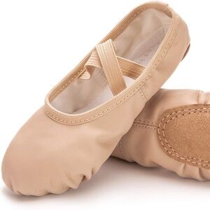 Rosemoli Ballet Shoes Slippers for Dancing for Girls Size 1.5 Little Kid Beige